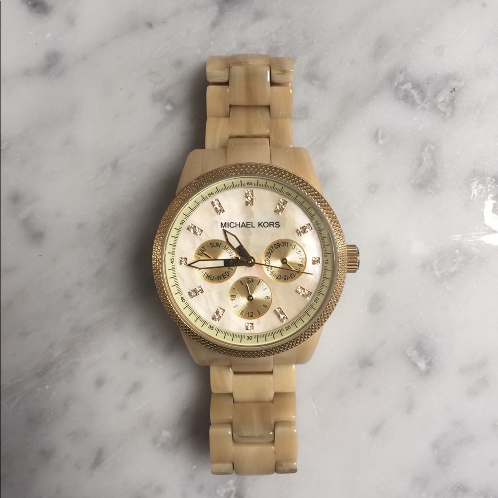 Michael Kors Tan Tortoise Watch